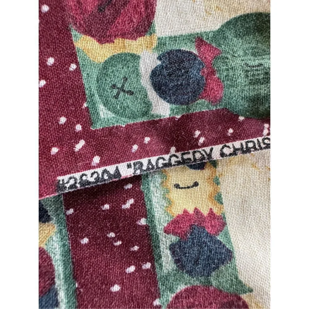 Raggedy Ann 90s cotton pillowcase single cover burgundy vintage